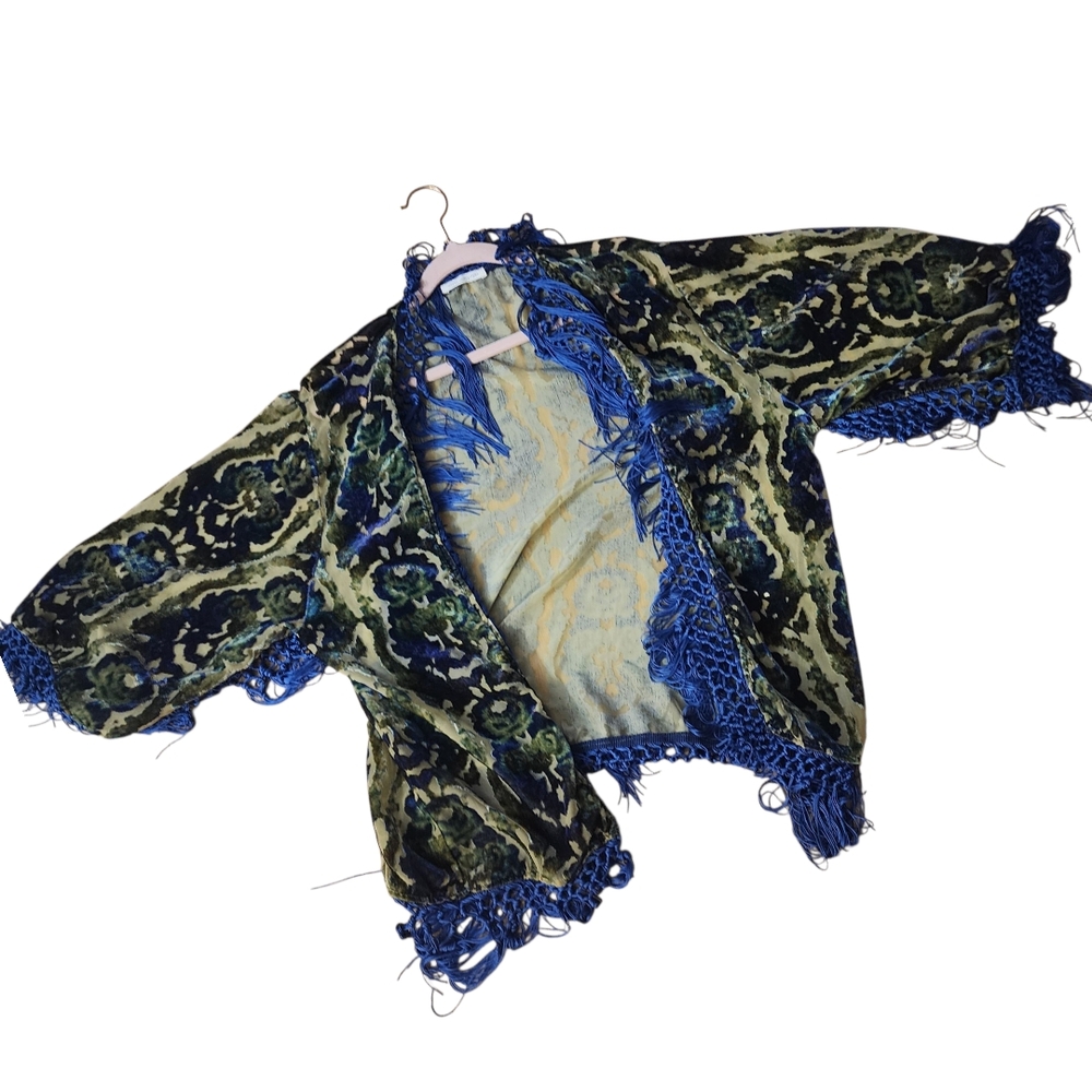 Urban Outfitters Blue and Green Poncho